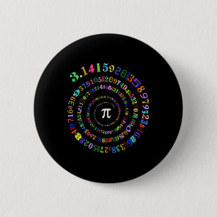 Pi Day Spiral Pi Math Number Symbol 3.14 6 Cm Round Badge
