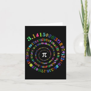 Pi Day Spiral Pi Math Number Symbol 3.14 Card