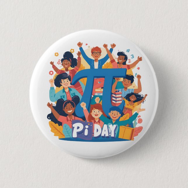 Pi Day Squad Celebration Design 6 Cm Round Badge (Front)