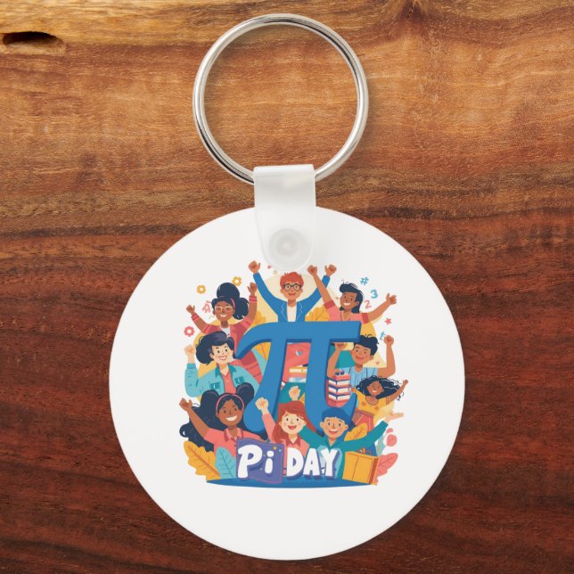 Pi Day Squad Celebration Design Key Ring (Front)