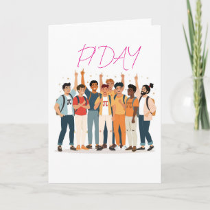 Pi Day Squad – Math Lovers Illustration Card