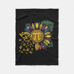 Pi Day Sunflower 3 Fleece Blanket