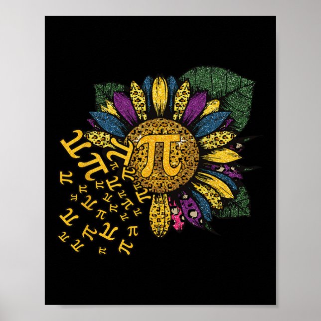 Pi Day Sunflower 3  Poster (Front)