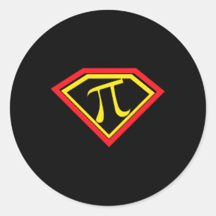 Pi Day Superpi Pi Superhero Math Teacher Mathemati Classic Round Sticker