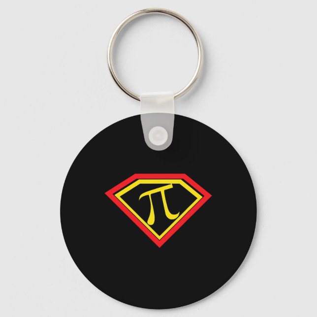 Pi Day Superpi Pi Superhero Math Teacher Mathemati Key Ring (Front)