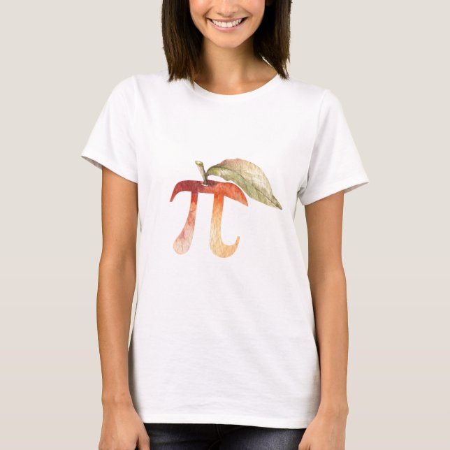 Pi Day symbol, Apple Pie. Math Science Humour T-Shirt (Front)