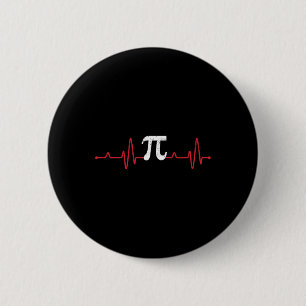 Pi Day Symbol Heartbeat Math Lover Nursing Pulse S 6 Cm Round Badge