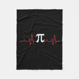 Pi Day Symbol Heartbeat Math Lover Nursing Pulse S Fleece Blanket