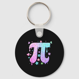 Pi Day Symbol Ice Cream Drip Sprinkle Lover Math T Key Ring