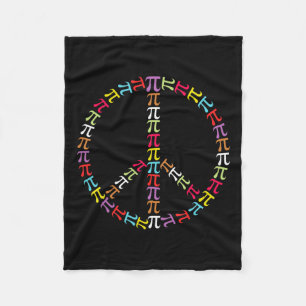 Pi Day Symbol Peace Sign Kids Math Teacher  Fleece Blanket