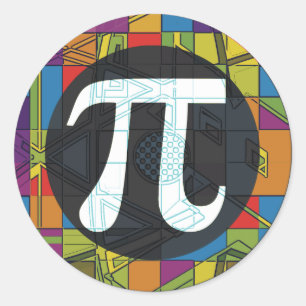 Pi Day Symbol Rounds Classic Round Sticker