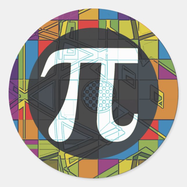 Pi Day Symbol Rounds Classic Round Sticker (Front)