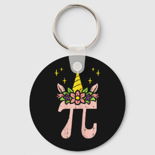 Pi Day Symbol Unicorn Head Cute 314 Math Pun Geek Key Ring