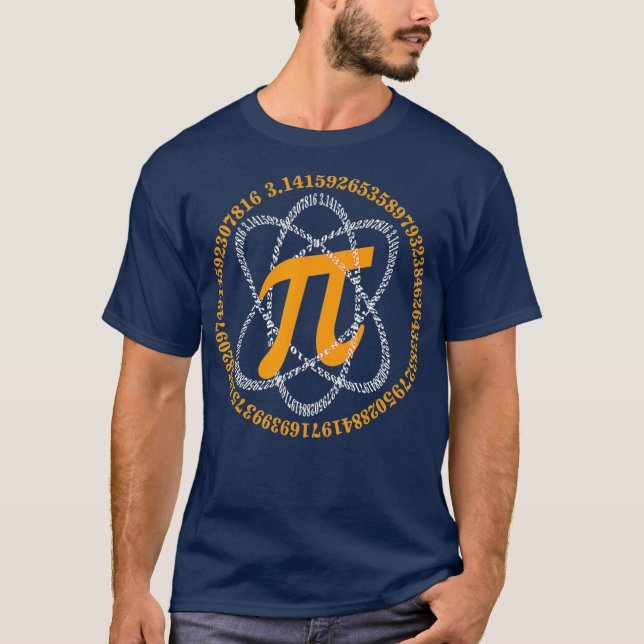 PI Day T Shirt Atom PI Math Geek Science Lovers (Front)