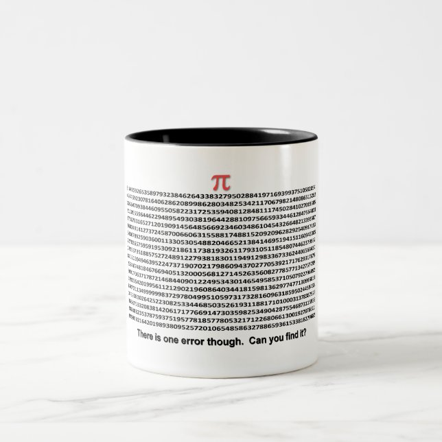 Pi Day Two-Tone Coffee Mug (Center)