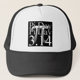 Pi Day Typography Black Trucker Hat