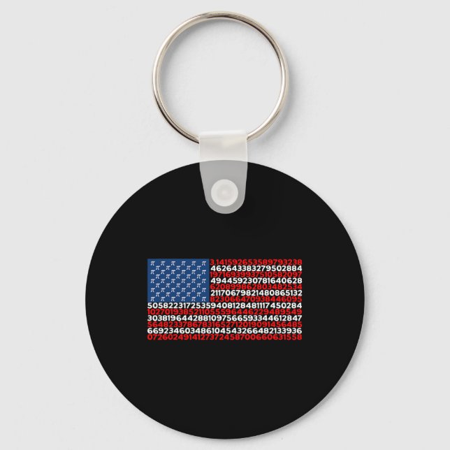 Pi Day Us Flag Patriotic Math Lover Pi Day  Key Ring (Front)