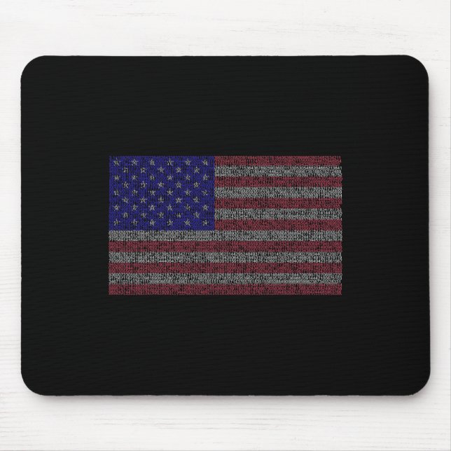 Pi Day Usa Flag Maths 3.14 March 14th  Mouse Pad (Front)