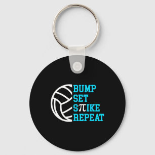 Pi Day Volleybyll Bump Set Spike Repeat Math Teach Key Ring