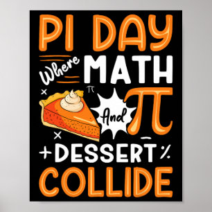 Pi Day Where Math And Dessert Collide - Math Lover Poster