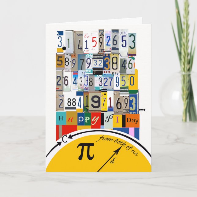 Pi Day Wishes from Both of Us, Numbers Card (Front)
