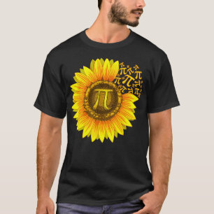 Pi Day Women Sunflower Math Teacher Gift T-Shirt