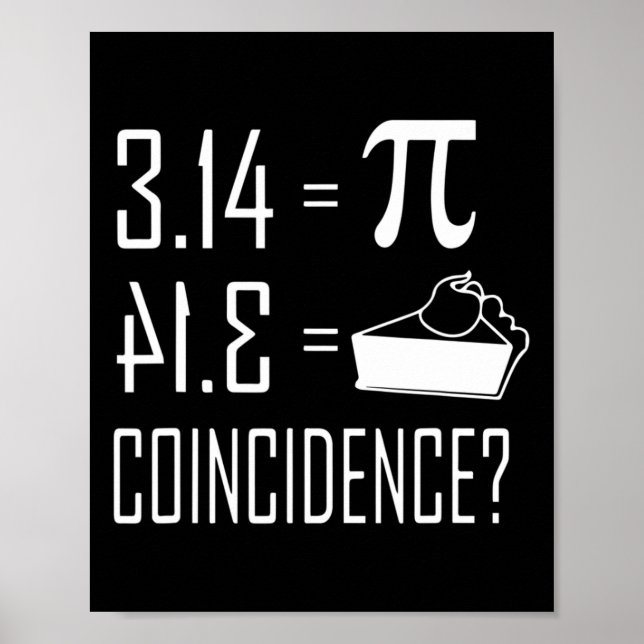 Pi Equals Pie 3.14 Equals Pie Coincidence  Poster (Front)