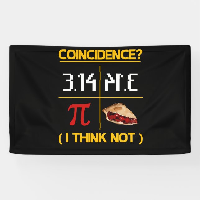 Pi Equals Pie Coincidence Math Pun Pi Day Banner (Horizontal)