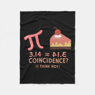 Pi Equals Pie For Pi Day 3.14 Math Fleece Blanket