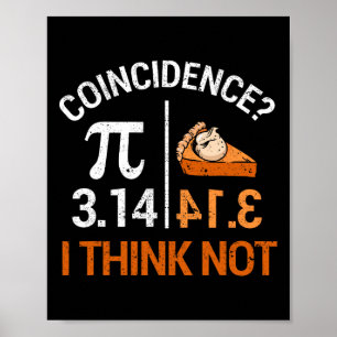 Pi Equals Pie For Pi Day Celebrated On 3-14 March Poster