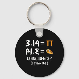 Pi Equals Pie Funny Math Pun Pi Day Gift Key Ring