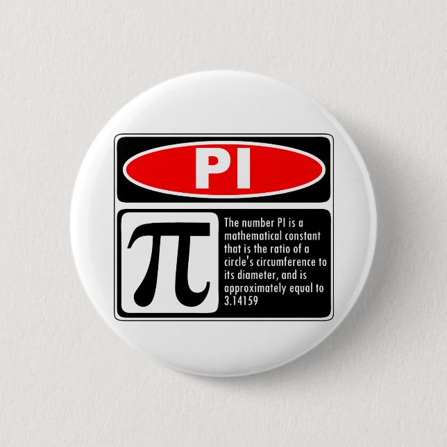 Pi Explanation 6 Cm Round Badge (Front)