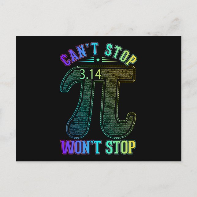 Pi Funny Math 3.14 Postcard (Front)