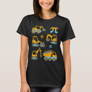 Pi Funny Pi Day 3.14 Construction Trucks Toddler B T-Shirt
