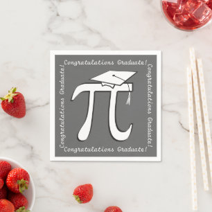 Pi Graduation - Math Grad Themed Paper Napkins