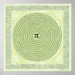 Pi in a Spiral ~ Math as Art Poster