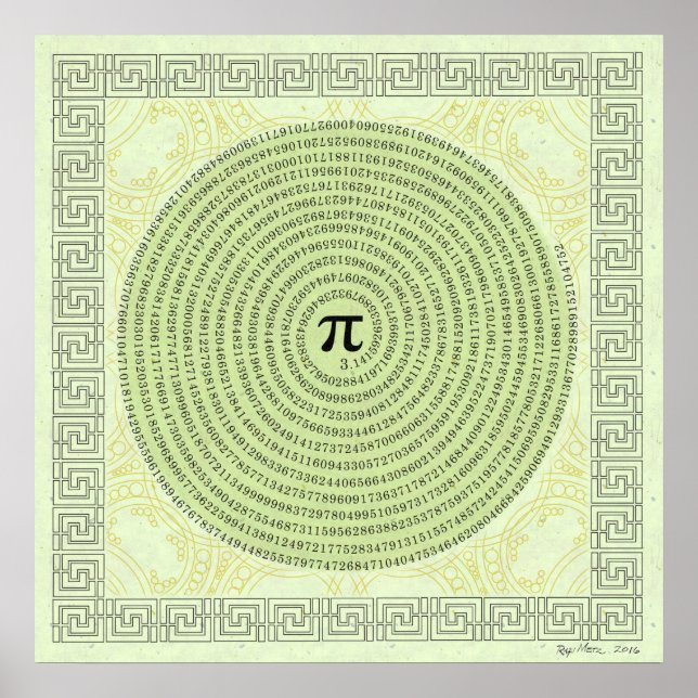 Pi in a Spiral ~ Math as Art Poster (Front)