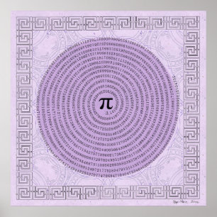 Pi in a Spiral ~ Math as Art Poster