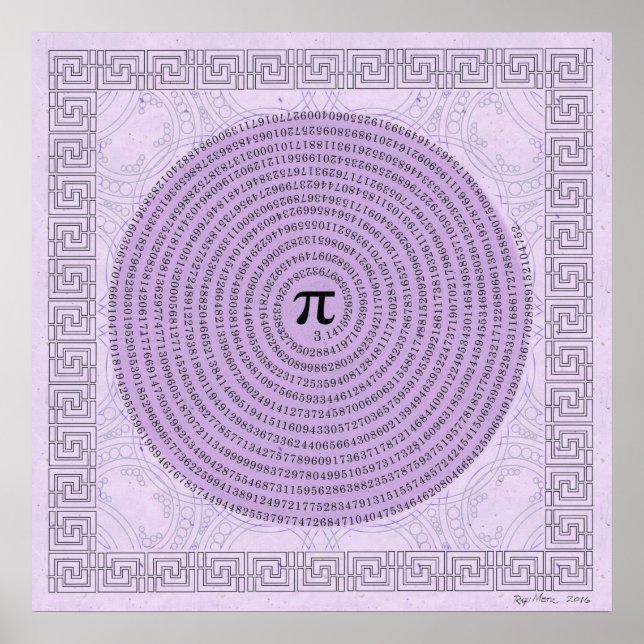 Pi in a Spiral ~ Math as Art Poster (Front)