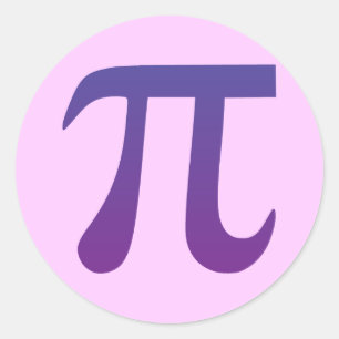 Pi in Purple Classic Round Sticker