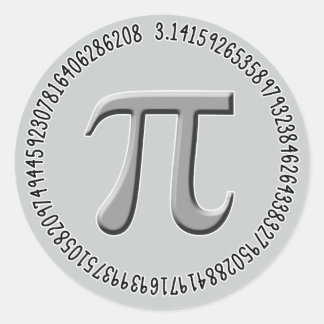 Pi in Silver Classic Round Sticker