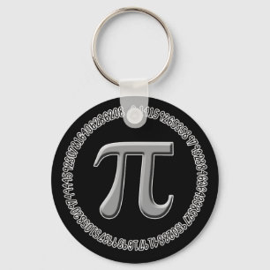 Pi in Silver Key Ring