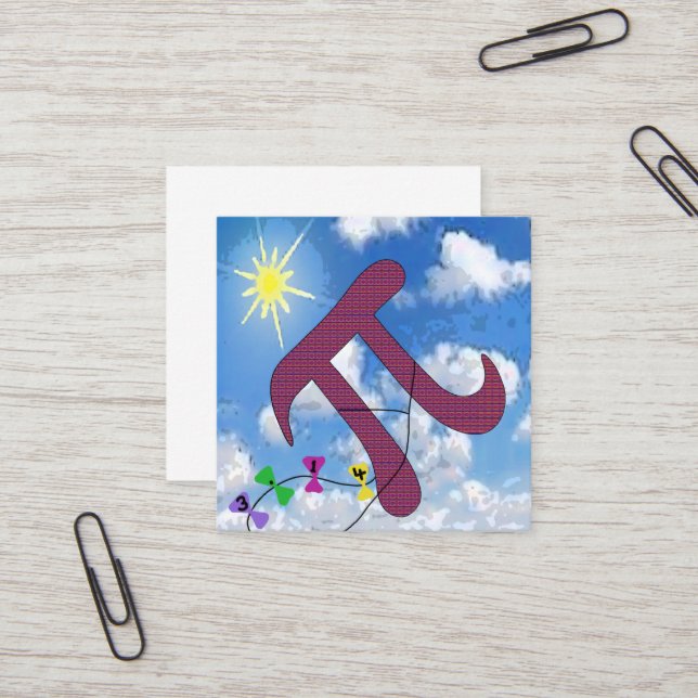 Pi in the Sky Magnet Square Business Card (Front/Back In Situ)