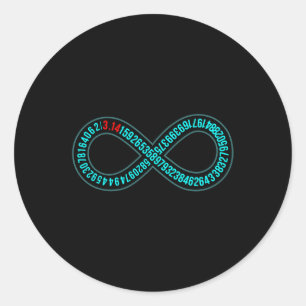 Pi Infinity Pi Day Lover Math Teacher Mathematicia Classic Round Sticker