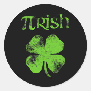 Pi Irish St Patrick's Day Pi 3.14 Pi Day Irish Mat Classic Round Sticker