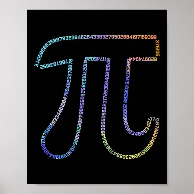 Pi Irrational Number Math Physics 3.14 Poster (Front)