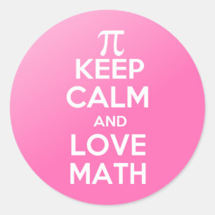 Pi keep calm and love math classic round sticker