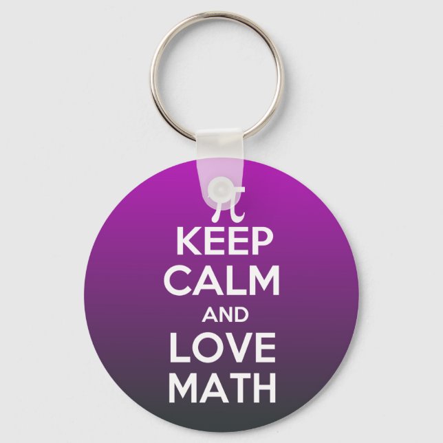 Pi keep calm and love math key ring (Front)