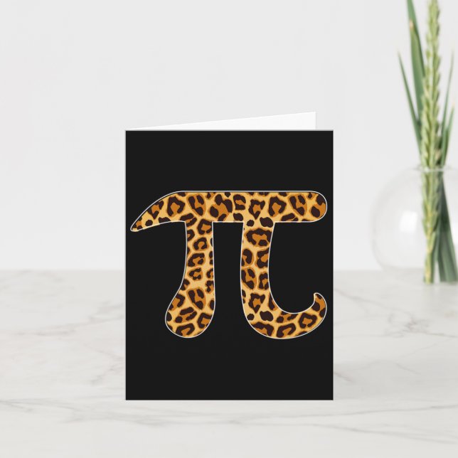 Pi Leopard Print Skin Cheetah Pi Day Math Nerd Mat Card (Front)