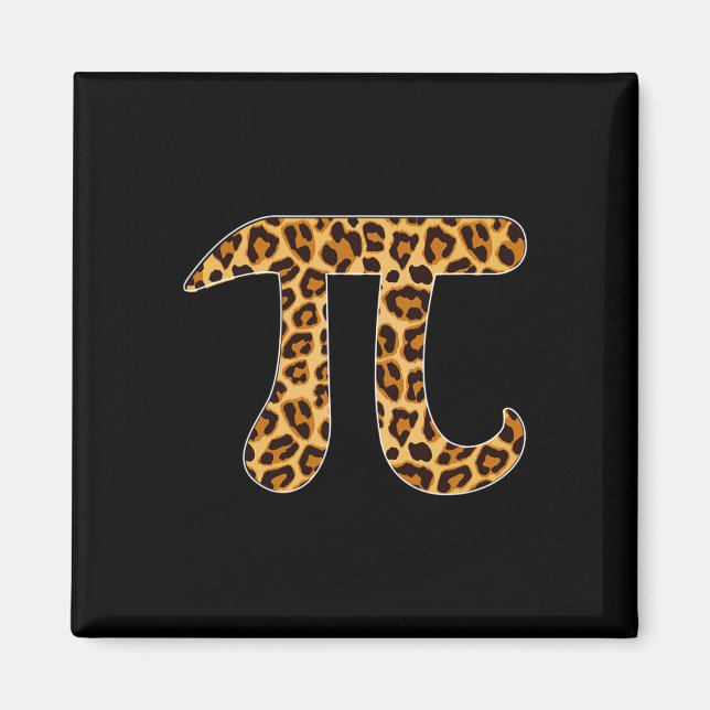 Pi Leopard Print Skin Cheetah Pi Day Math Nerd Mat Magnet (Front)